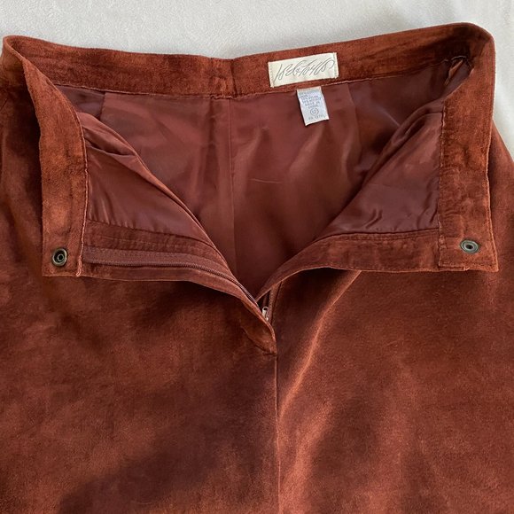 Lord & Taylor Suede Pants Trousers Rust Orange Brown vintage fits size 10-12 - Picture 11 of 14
